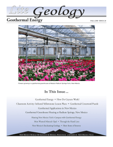 Lite Geothermal Energy In This Issue ...