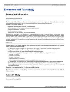 Environmental Toxicology Department Information