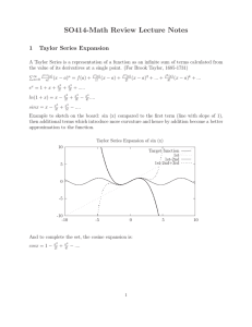 SO414-Math Review Lecture Notes 1 Taylor Series Expansion