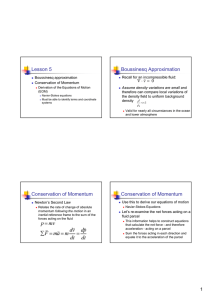 Lesson 5 Boussinesq Approximation  ∇ ⋅