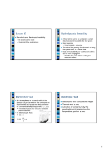 Lesson 13 Hydrodynamic Instability Baroclinic and Barotropic Instability