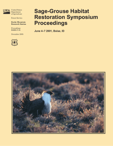 Sage-Grouse Habitat Restoration Symposium Proceedings June 4–7 2001, Boise, ID