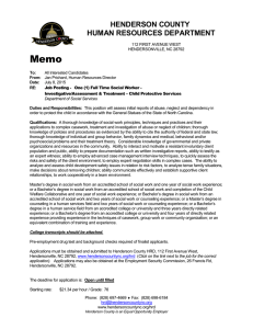 Memo HENDERSON COUNTY HUMAN RESOURCES DEPARTMENT