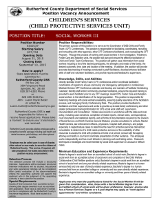 CHILDREN’S SERVICES (CHILD PROTECTIVE SERVICES UNIT) Rutherford County Department of Social Services