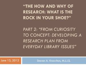 “THE HOW AND WHY OF RESEARCH: WHAT IS THE