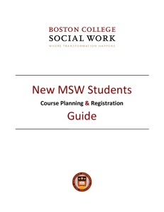 New MSW Students Guide Course Planning Registration