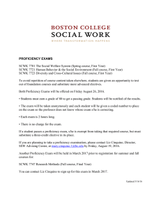 SCWK 7701 The Social Welfare System (Spring course, First Year)