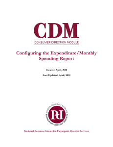 Configuring the Expenditure/Monthly Spending Report  Created: April, 2010