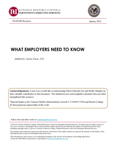 WHAT EMPLOYERS NEED TO KNOW Author(s): Lucia Cucu, J.D.