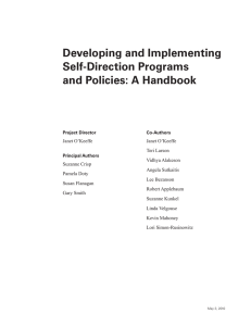 Developing and Implementing Self-Direction Programs and Policies: A Handbook