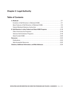 Chapter 2: Legal Authority Table of Contents 2-1