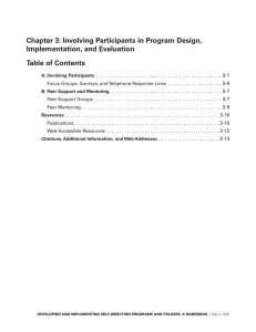 Chapter 3: Involving Participants in Program Design, Implementation, and Evaluation 3-1