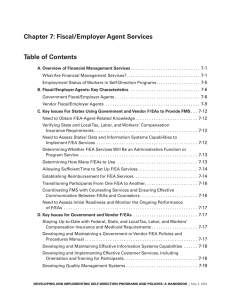 Chapter 7: Fiscal/Employer Agent Services Table of Contents 7-1