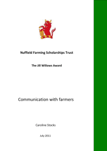 Communication with farmers Nuffield Farming Scholarships Trust  The Jill Willows Award