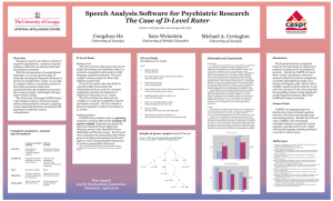 caspr Speech Analysis Software for Psychiatric Research The Case of D-Level Rater