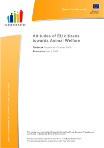 Attitudes of EU citizens towards Animal Welfare Special Eurobarometer Fieldwork