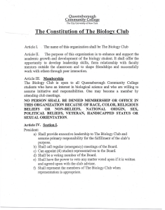 The Constitution of The Biology Club Queensborough Community College