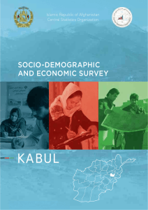 KABUL SOCIO-DEMOGRAPHIC AND ECONOMIC SURVEY Islamic Republic of Afghanistan