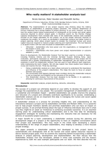 Who really matters? A stakeholder analysis tool