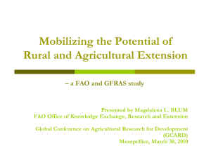 Mobilizing the Potential of Rural and Agricultural Extension