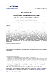 Guidance on Risk Assessment for Animal Welfare  SCIENTIFIC OPINION