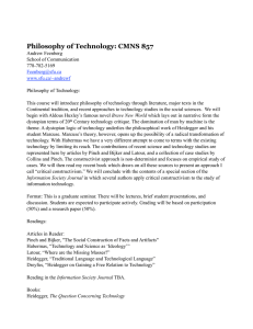 Philosophy of Technology: CMNS 857