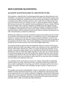 MOULDINESS MANIFESTO: AGAINST RATIONALISM IN ARCHITECTURE