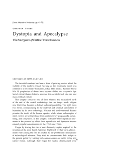 Dystopia and Apocalypse The Emergence of Critical Consciousness