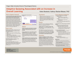 Adaptive Quizzing Associated with an Increase in Overall Learning