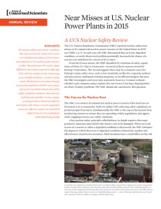 Near Misses at U.S. Nuclear Power Plants in 2015 ANNUAL REVIEW