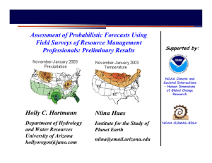 Assessment of Probabilistic Forecasts Using Field Surveys of Resource Management