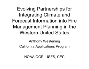 Evolving Partnerships for Integrating Climate and Forecast Information into Fire