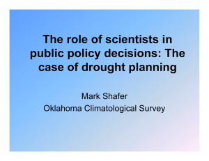 The role of scientists in public policy decisions: The Mark Shafer