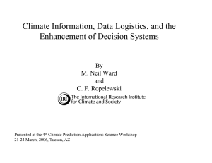 Climate Information, Data Logistics, and the Enhancement of Decision Systems By