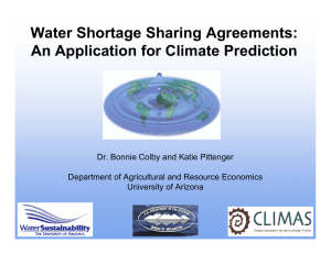 Water Shortage Sharing Agreements: An Application for Climate Prediction