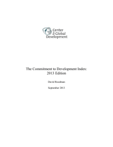 The Commitment to Development Index: 2013 Edition September 2013