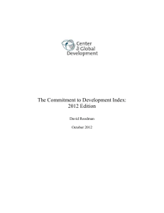 The Commitment to Development Index: 2012 Edition October 2012