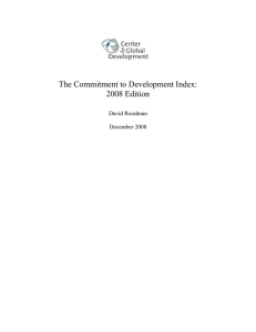 The Commitment to Development Index: 2008 Edition December 2008