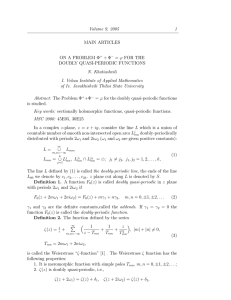 Volume 9, 2005 1 N. Khatiashvili I. Vekua Institute of Applied Mathematics