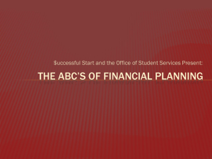 THE ABC’S OF FINANCIAL PLANNING