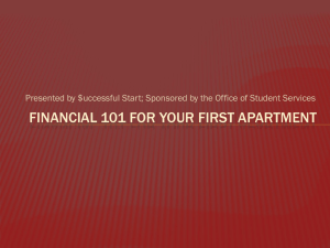 FINANCIAL 101 FOR YOUR FIRST APARTMENT