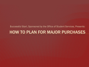 HOW TO PLAN FOR MAJOR PURCHASES