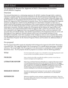 Pre-proposal &amp; Request for Approval of Ed.D. Dissertation Committee: Overview (PSAP/MESPA Program)