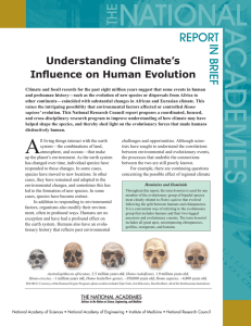Understanding Climate’s Influence on Human Evolution