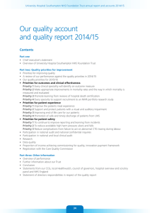 Our quality account and quality report 2014/15 Contents