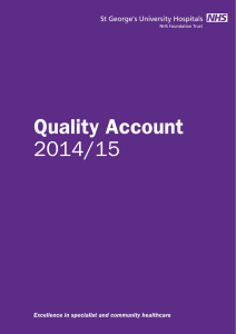 Quality Account 2014/15 Excellence in specialist and community healthcare
