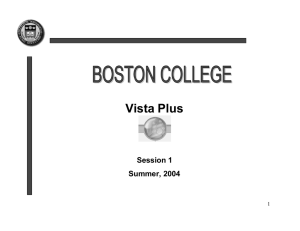 Vista Plus Session 1 Summer, 2004 1