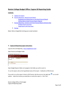 Boston College Budget Office: Cognos BI Reporting Guide Contents: B.