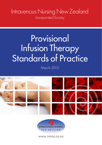 Provisional Infusion Therapy Standards of Practice Intravenous Nursing New Zealand