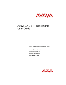 Avaya 1140E IP Deskphone User Guide Avaya Communication Server 1000 February 2012